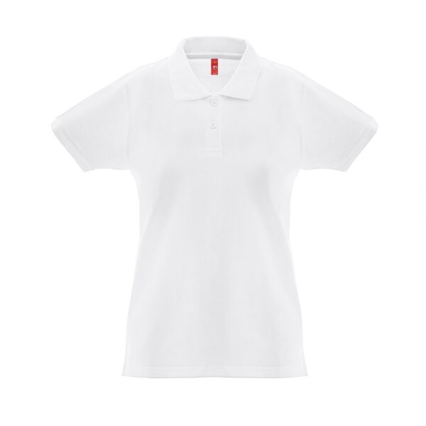 THC MONACO WOMEN WH. Women's short-sleeved polo shirt in carded cotton