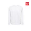 30265_set THC COLOMBO WH. Unisex sweatshirt in Italian with ribbed collar, cuffs and waistband. White