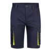 36018_204 VL HEMERA. Two-tone, multi-pocket stretch Bermuda shorts (240g/m²), in cotton (46%), EME (38%) and polyester (16%)