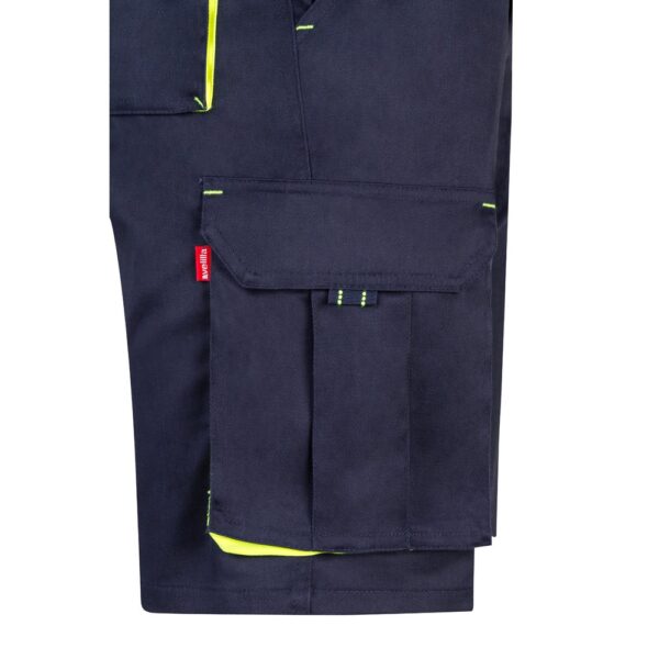 VL HEMERA. Two-tone, multi-pocket stretch Bermuda shorts (240g/m²), in cotton (46%), EME (38%) and polyester (16%)