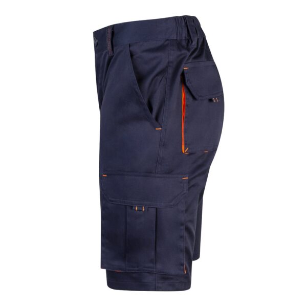 VL HEMERA. Two-tone, multi-pocket stretch Bermuda shorts (240g/m²), in cotton (46%), EME (38%) and polyester (16%)
