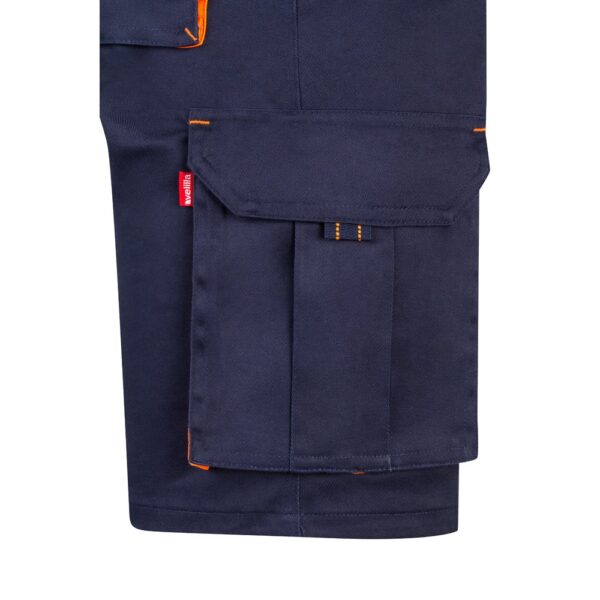 VL HEMERA. Two-tone, multi-pocket stretch Bermuda shorts (240g/m²), in cotton (46%), EME (38%) and polyester (16%)
