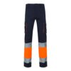 36021_214 VL ZEUS LARGE. Two-tone, multi-pocket stretch trousers (240g/m²), in cotton (46%), EME (38%) and polyester (16%)