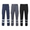 36025_set VL DIONYSUS. Multi-pocket stretch trousers (240g/m²), in cotton (46%), EME (38%) and polyester (16%)
