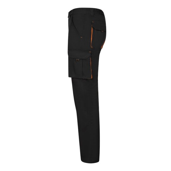VL FIDES. Two-tone, multi-pocket stretch trousers (240g/m²), in cotton (46%), EME (38%) and polyester (16%)