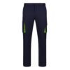 36031_234 VL FIDES. Two-tone, multi-pocket stretch trousers (240g/m²), in cotton (46%), EME (38%) and polyester (16%)