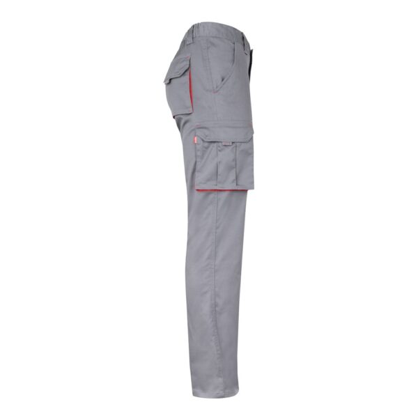 VL FIDES. Two-tone, multi-pocket stretch trousers (240g/m²), in cotton (46%), EME (38%) and polyester (16%)