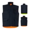 36048_set VL DIANA. Padded vest (220g/m²), reversible and multi-pocket, in polyester (100%), with zip fastening and reversible puller