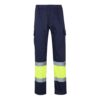 36052_204 VL ATHENA. Two-tone twill trousers (210g/m²), lined, multi-pocket, in cotton (20%) and polyester (80%)