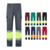 36052_set VL ATHENA. Two-tone twill trousers (210g/m²), lined, multi-pocket, in cotton (20%) and polyester (80%)