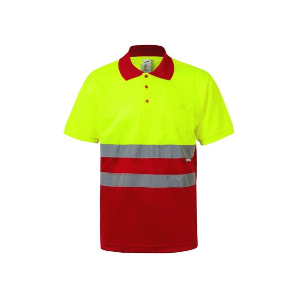 VL CUPID. Two-tone bird-eye polo shirt (160g/m²) with short sleeves, in polyester (100%)