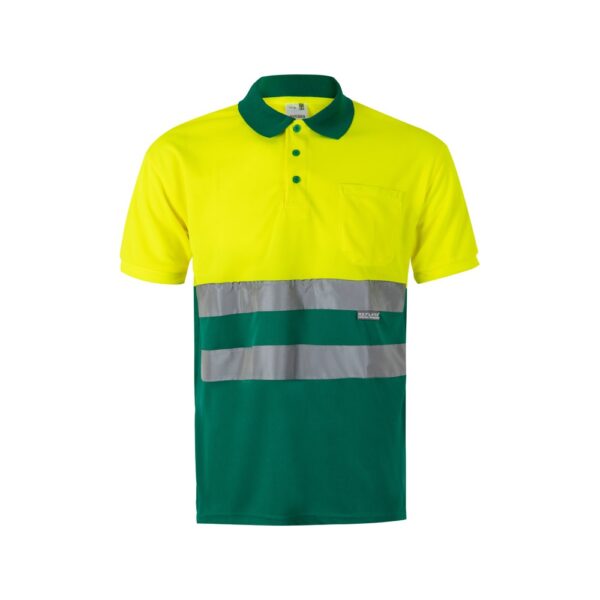 VL CUPID. Two-tone bird-eye polo shirt (160g/m²) with short sleeves, in polyester (100%)