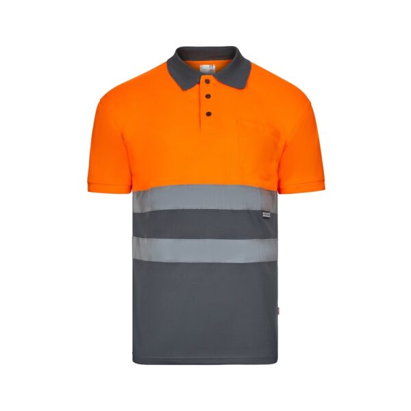 VL CUPID. Two-tone bird-eye polo shirt (160g/m²) with short sleeves, in polyester (100%)