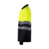 VL VULCAN. Two-tone bird-eye polo shirt (160g/m²) with long sleeves, in polyester (100%)