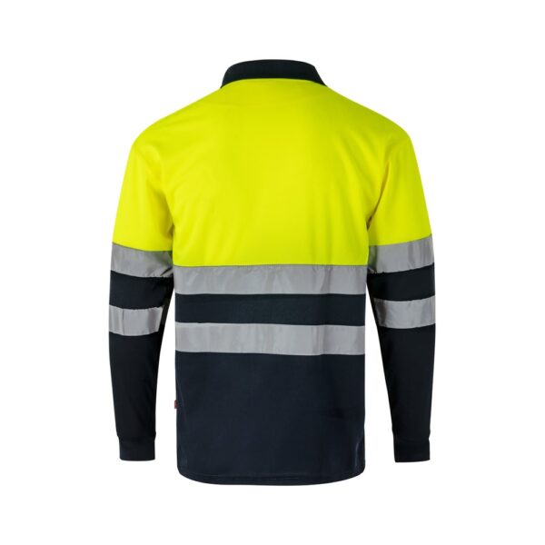 VL VULCAN. Two-tone bird-eye polo shirt (160g/m²) with long sleeves, in polyester (100%)