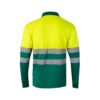 VL VULCAN. Two-tone bird-eye polo shirt (160g/m²) with long sleeves, in polyester (100%)