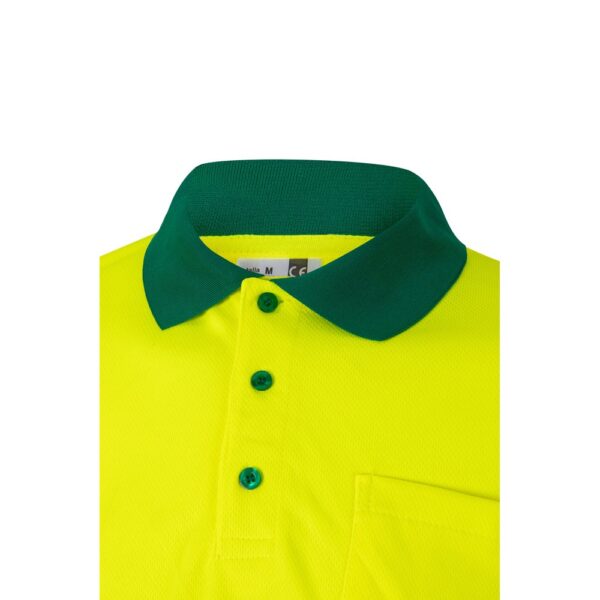VL VULCAN. Two-tone bird-eye polo shirt (160g/m²) with long sleeves, in polyester (100%)