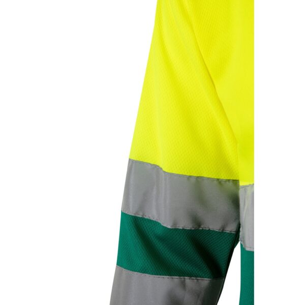 VL VULCAN. Two-tone bird-eye polo shirt (160g/m²) with long sleeves, in polyester (100%)