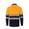 VL VULCAN. Two-tone bird-eye polo shirt (160g/m²) with long sleeves, in polyester (100%)