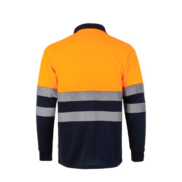 VL VULCAN. Two-tone bird-eye polo shirt (160g/m²) with long sleeves, in polyester (100%)