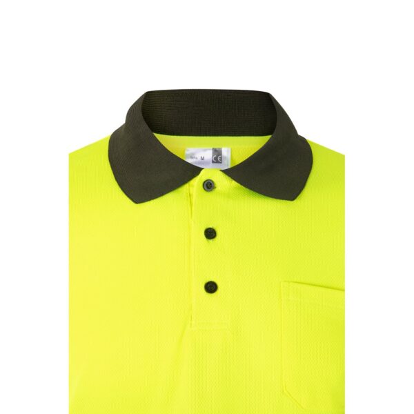 VL VULCAN. Two-tone bird-eye polo shirt (160g/m²) with long sleeves, in polyester (100%)