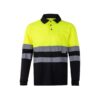VL VULCAN LARGE. Two-tone bird-eye polo shirt (160g/m²) with long sleeves, in polyester (100%)