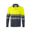 VL VULCAN LARGE. Two-tone bird-eye polo shirt (160g/m²) with long sleeves, in polyester (100%)