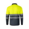 VL VULCAN LARGE. Two-tone bird-eye polo shirt (160g/m²) with long sleeves, in polyester (100%)