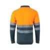 VL VULCAN LARGE. Two-tone bird-eye polo shirt (160g/m²) with long sleeves, in polyester (100%)
