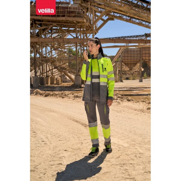 VL ZEUS. Two-tone, multi-pocket stretch trousers (240g/m²), in cotton (46%), EME (38%) and polyester (16%)