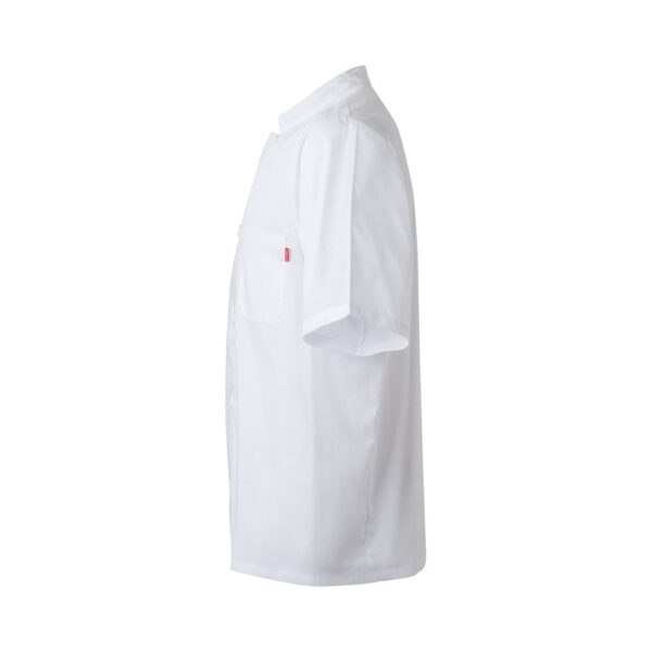 VL DURGA. Short-sleeved poplin (110g/m²) kitchen jacket in cotton (35%) and polyester (65%)