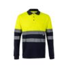 36139_204 VL PLUTO. Two-tone piqué polo shirt (150g/m²) with long sleeves, in cotton (55%) and polyester (45%)