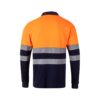 36139_214-b VL PLUTO. Two-tone piqué polo shirt (150g/m²) with long sleeves, in cotton (55%) and polyester (45%)