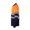 36139_214-c VL PLUTO. Two-tone piqué polo shirt (150g/m²) with long sleeves, in cotton (55%) and polyester (45%)
