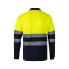 36140_204-b VL PLUTO LARGE. Two-tone piqué polo shirt (150g/m²) with long sleeves, in cotton (55%) and polyester (45%)