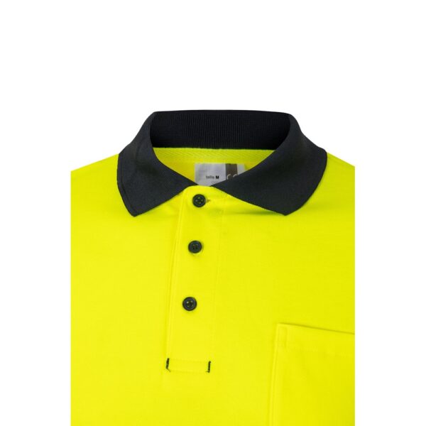 VL PLUTO LARGE. Two-tone piqué polo shirt (150g/m²) with long sleeves, in cotton (55%) and polyester (45%)