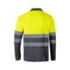 36140_207-b VL PLUTO LARGE. Two-tone piqué polo shirt (150g/m²) with long sleeves, in cotton (55%) and polyester (45%)