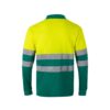36140_209-b VL PLUTO LARGE. Two-tone piqué polo shirt (150g/m²) with long sleeves, in cotton (55%) and polyester (45%)