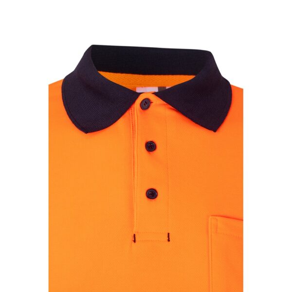 VL PLUTO LARGE. Two-tone piqué polo shirt (150g/m²) with long sleeves, in cotton (55%) and polyester (45%)
