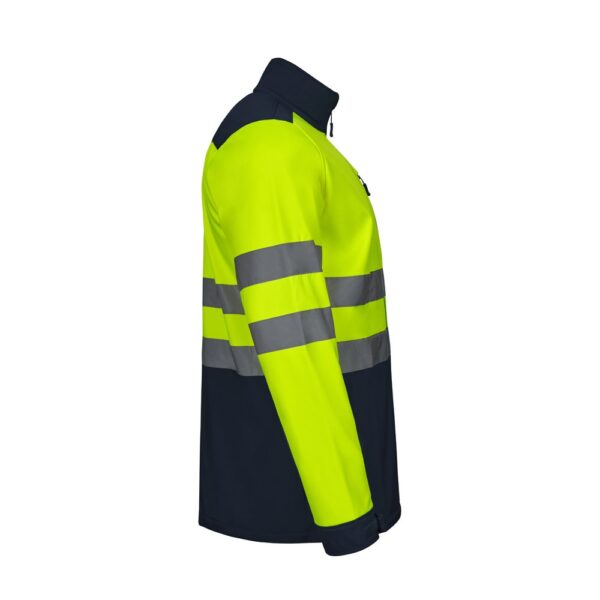 VL HESTIA LARGE. Two-tone soft shell jacket (280g/m²), with fleece lining and TPU membrane, in polyester (96%) and elastane (4%)