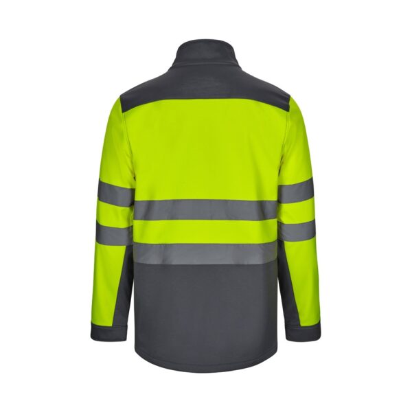 VL HESTIA LARGE. Two-tone soft shell jacket (280g/m²), with fleece lining and TPU membrane, in polyester (96%) and elastane (4%)