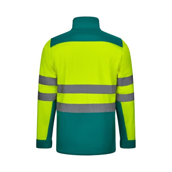VL HESTIA LARGE. Two-tone soft shell jacket (280g/m²), with fleece lining and TPU membrane, in polyester (96%) and elastane (4%)