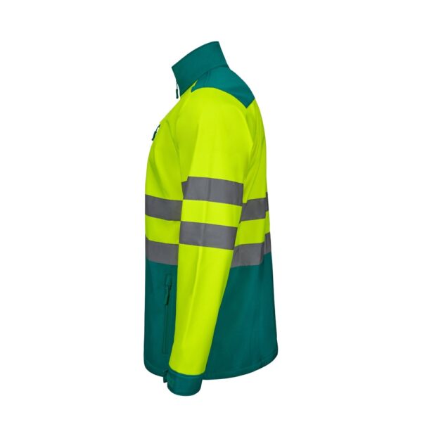 VL HESTIA LARGE. Two-tone soft shell jacket (280g/m²), with fleece lining and TPU membrane, in polyester (96%) and elastane (4%)