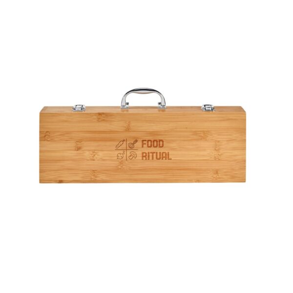 KABSA. Set of barbecue utensils in bamboo box
