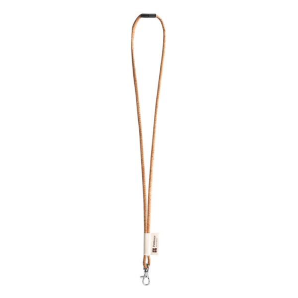 75096. SET Lanyard CORK Long (Ø 5 mm) with Hook Trigger Snap 9 mm and safety lock Ø 5 mm