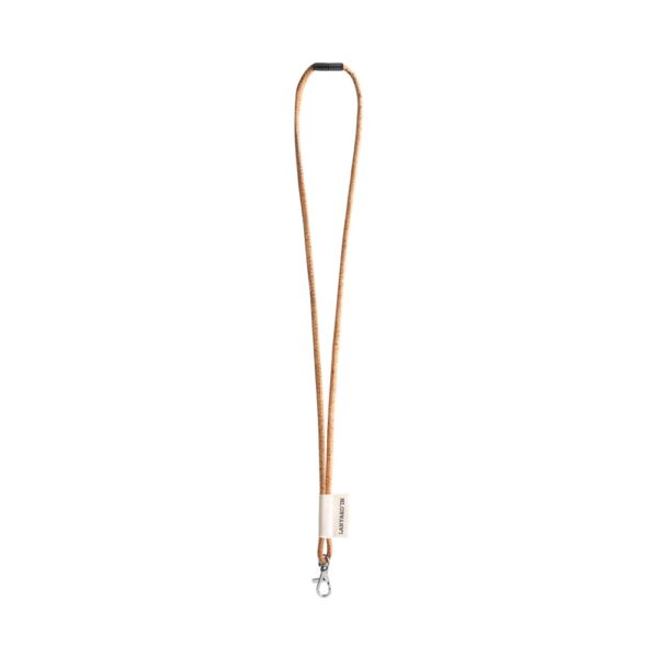 75096. SET Lanyard CORK Long (Ø 5 mm) with Hook Trigger Snap 9 mm and safety lock Ø 5 mm