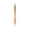 NICOLE. Bamboo ball pen with clip and metal trim