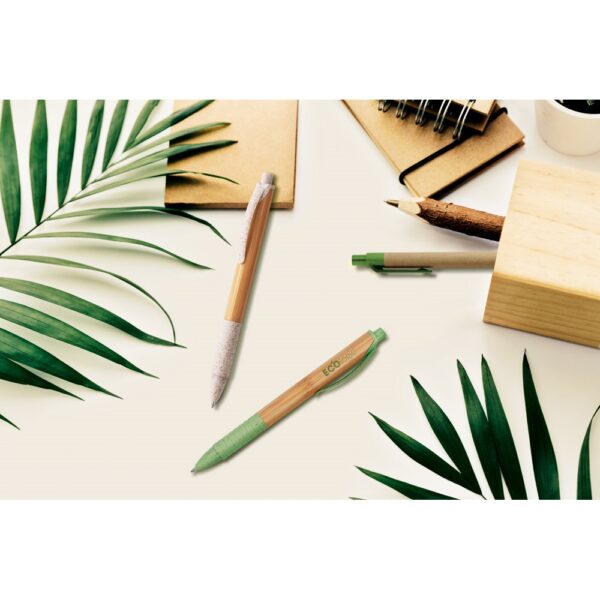 81013_amb KUMA. Bamboo ball pen with non-slip clip