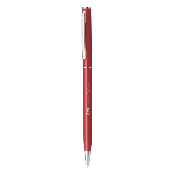 LESLEY METALLIC. Aluminium ball pen with clip and twist mechanism