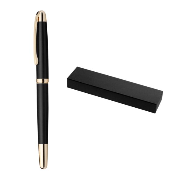 81196_set EZEKIEL ROLLER. Metal rollerball with gold trim